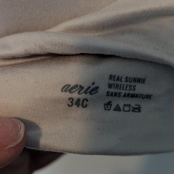 Aerie Real Sunnie Wireless Bra - Light Cream - Picture 3 of 3